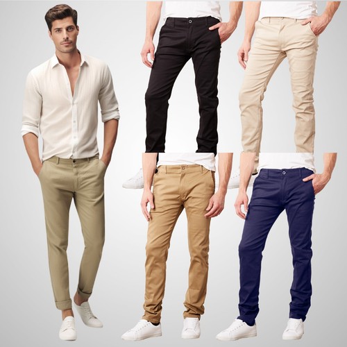 Mens slim fit stretch chino - mens,